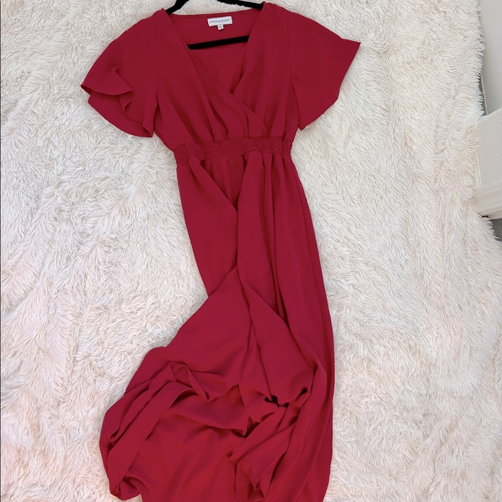 Piper & Scoot - The Timberlake Maxi Dress in Ruby - Medium